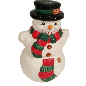 The Cellar Macy's Christmas Snowman Salt & Pepper Shakers Handpainted Style PL11